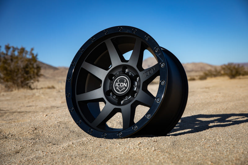 ICON Rebound 17x8.5 6x5.5 25mm Offset 5.75in BS 95.1mm Bore Double Black Wheel