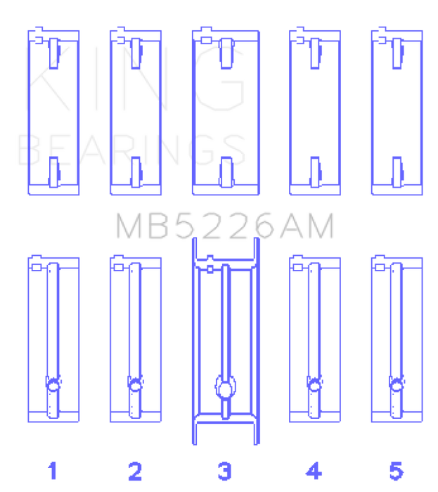 King Engine Bearings Mazda 626 F8 (Size +0.50mm) Main Bearing Set