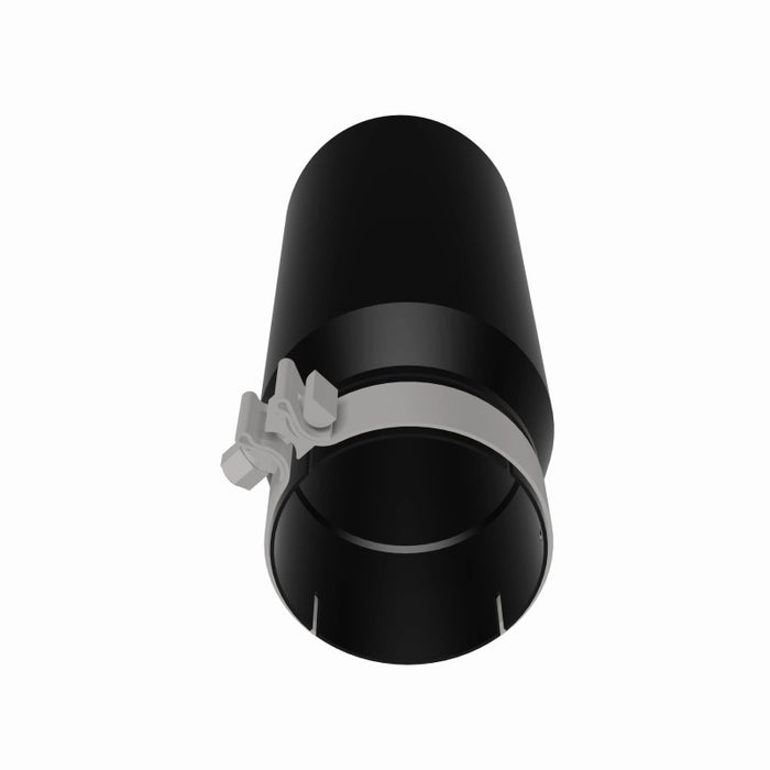 MagnaFlow Tip Stainless Black Coated Single Double Round Single Outlet 5in Dia 4in Inlet 13in L