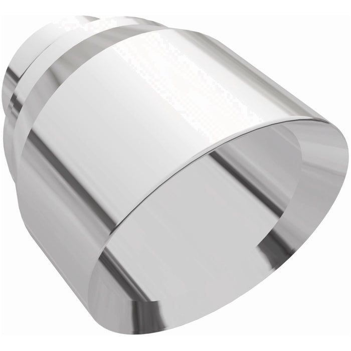 MagnaFlow Tip Stainless Double Wall Round Single Outlet Polished 4.5in DIA 2.5in Inlet 5.75in Length