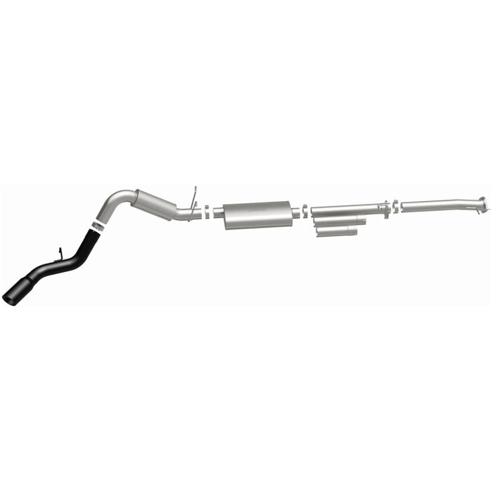 MagnaFlow 11-19 GM 2500/3500 6.0L 4in Single Passenger Side Rear Exit Cat-Back Exhaust w/Black Tips