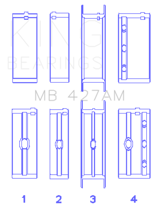 King Engine Bearings ChevrolET 173 V6 (Size +0.75mm) Main Bearing Set