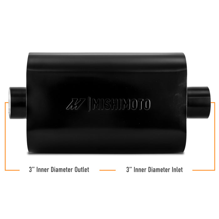 Mishimoto Muffler with 3in Center Inlet/Outlet - Angled Tip - Black