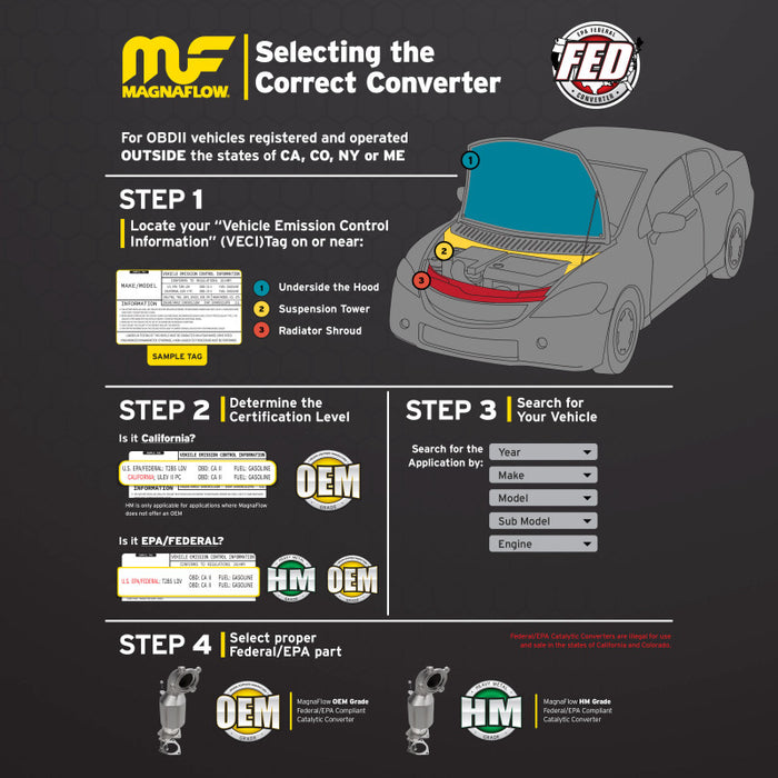 Magnaflow 13-17 ES300h L4 2.5 OEM Underbody Direct Fit Converter