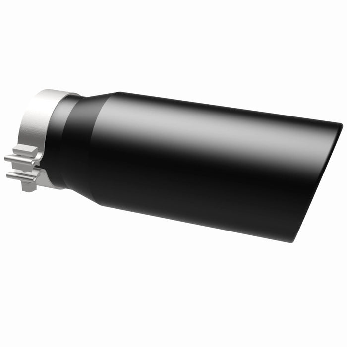 MagnaFlow Tip Stainless Black Coated Single Wall Round Single Outlet 5in Dia 4in Inlet 13in L