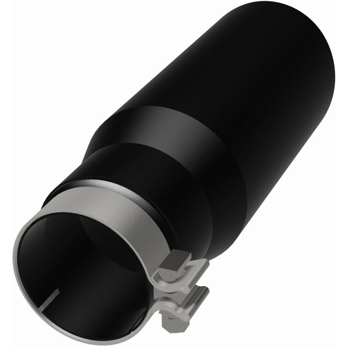 MagnaFlow Tip Stainless Black Coated Single Wall Round Single Outlet 5in Dia 3.5in Inlet 14.5in L