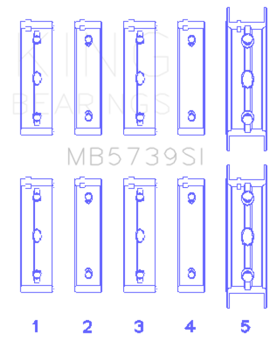 King Engine Bearings Subaru Ej20/Ej22/Ej25 Housing Bore + .002 (Size +0.75mm) Main Bearing Set