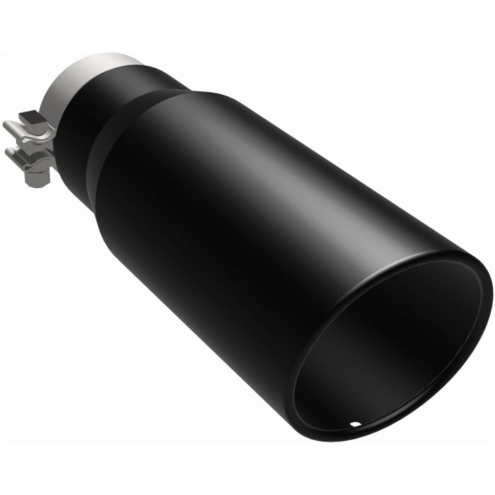 MagnaFlow Tip Stainless Black Coated Single Wall Round Single Outlet 5in Dia 3.5in Inlet 14.5in L