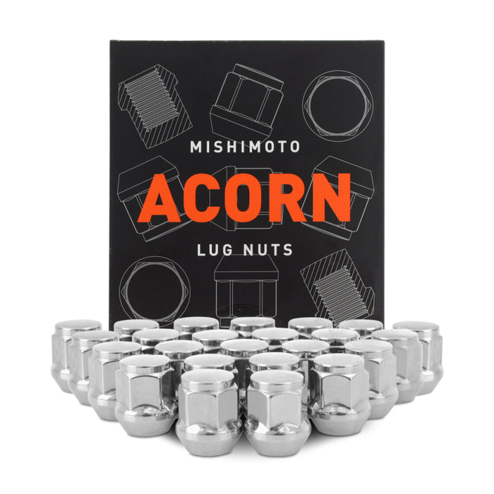 Mishimoto Steel Acorn Lug Nuts M12 x 1.5 - 24pc Set - Chrome