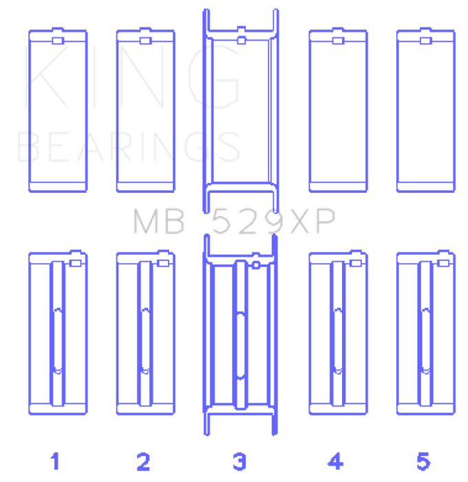 King Engine Bearings Ford Windsor 260CI/289CI 5.0L 529XP Main Bearing Set