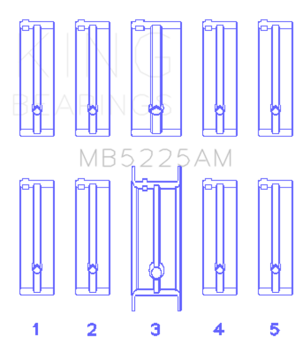 King Engine Bearings Mazda 626 F8 (Size +0.50mm) Main Bearing Set