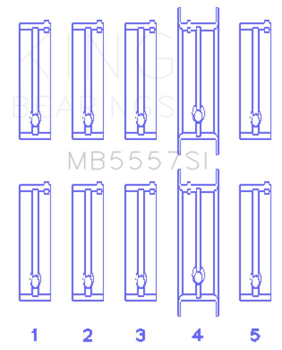 King Engine Bearings ChevrolET 121Ci/Ln2 134Ci (Size +0.25mm) Main Bearing Set