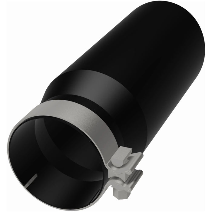 MagnaFlow Tip Stainless Black Coated Single Wall Round Single Outlet 5in Dia 4in Inlet 13in L