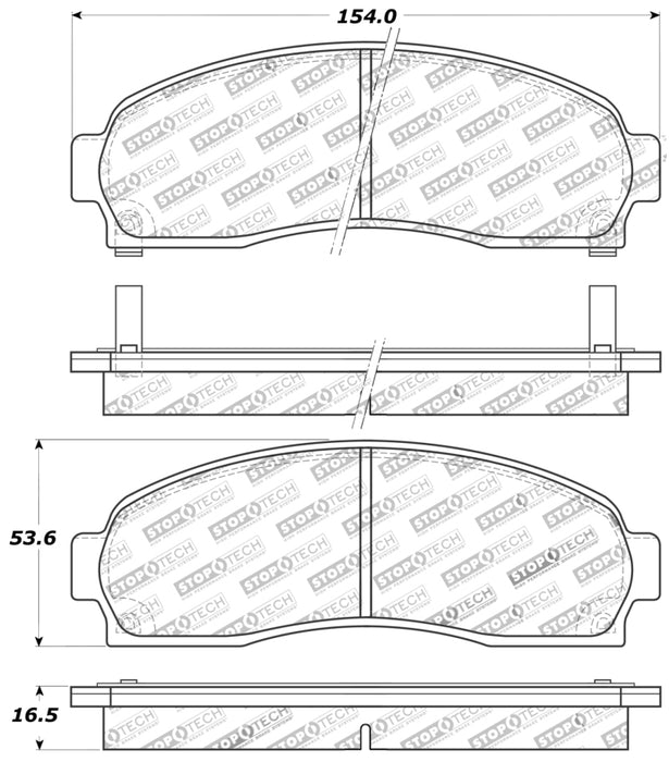 StopTech Sport Brake Pads w/Shims and Hardware - Rear