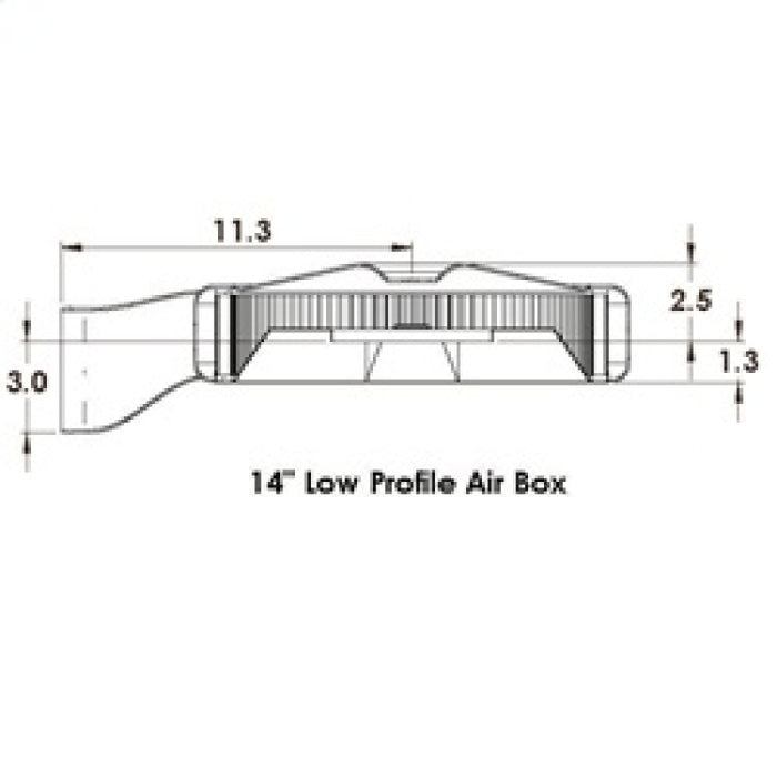 Spectre Low Profile Air Box 14in. OD x 5-13/32in. H / 135 Degree Inlet - Chrome