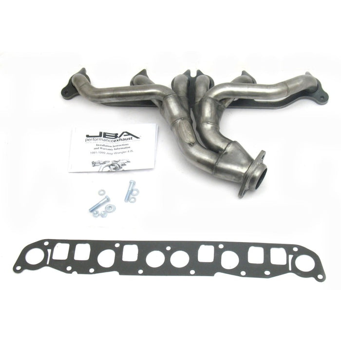 JBA 91-99 Jeep 4.0L 1-1/2in Primary Raw 409SS Cat4Ward Header