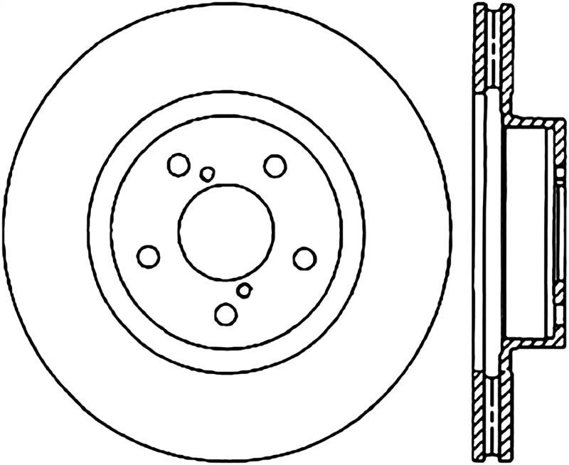 StopTech 05-17 Subaru Impreza WRX/STi SportStop Cryo Slotted & Drilled Front Right Rotor