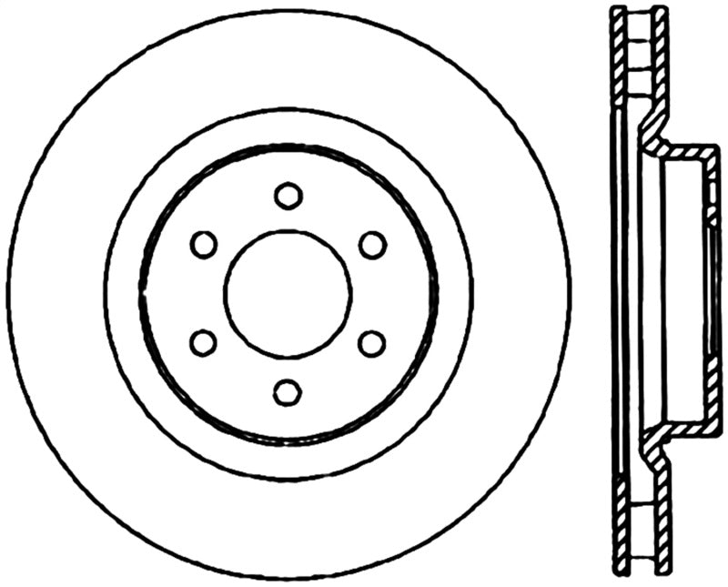 StopTech 92-02 Dodge Viper Drilled Front Left Cryo Rotor