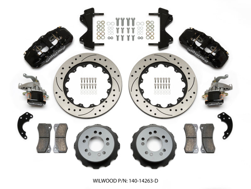 Wilwood AERO4 / MC4 Rear Kit 14.00 Drilled Currie Pro-Tour Unit Bearing Floater