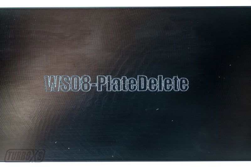 Turbo XS 08-14 Subaru WRX/STi Billet Aluminum License Plate Delete Black Machined TurboXS Logo