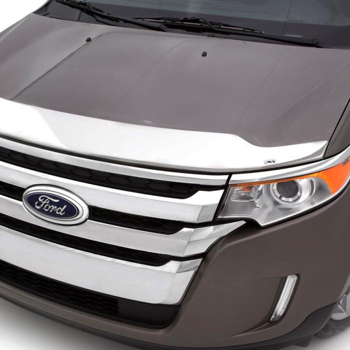 AVS 13-16 Ford Fusion (Grille Fascia Mount) Aeroskin Low Profile Hood Shield - Chrome