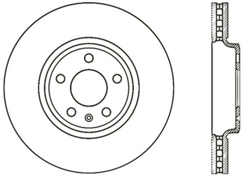 StopTech Power Slot 09-10 Audi A4/A4 Quattro / 08-10 A5 / 10 S4 Front Right Drilled Rotor