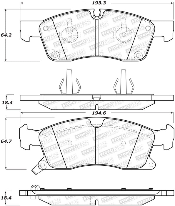 StopTech Performance 11-12 Dodge Durango Front Brake Pads