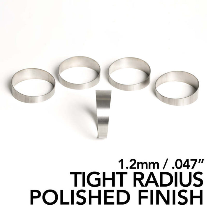 Ticon Industries 4in Pie Cut 1D Tight Radius 1.2mm/.047in (5 Pack) - POLISHED