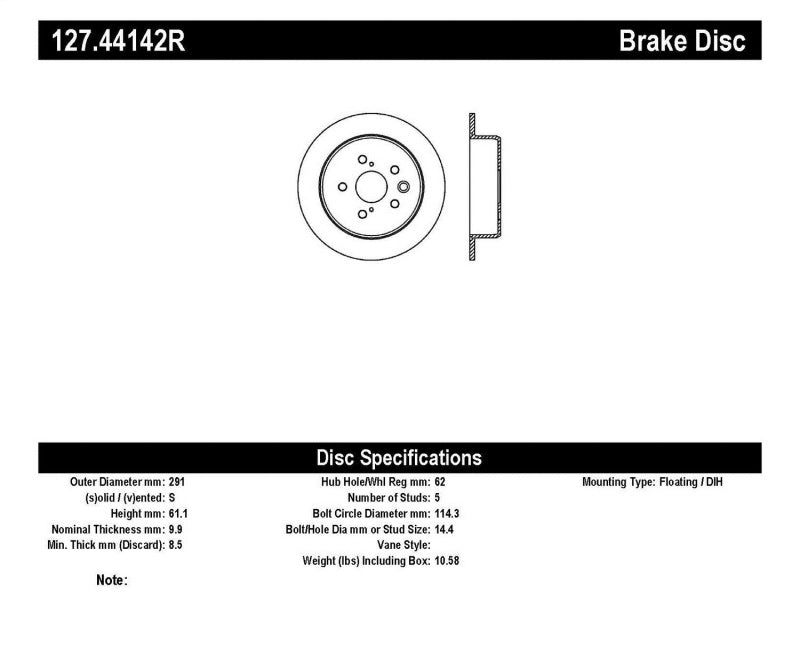 StopTech 06-10 Lexus IS 250/IS 300/IS 350 SportStop Slotted & Drilled Right Rear Rotor