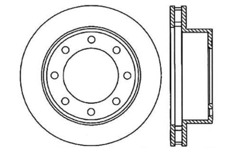 StopTech 00-05 Ford Excursion 4WD / 99-04 F250/F350 Pickup Front Slotted & Drilled Right Rotor