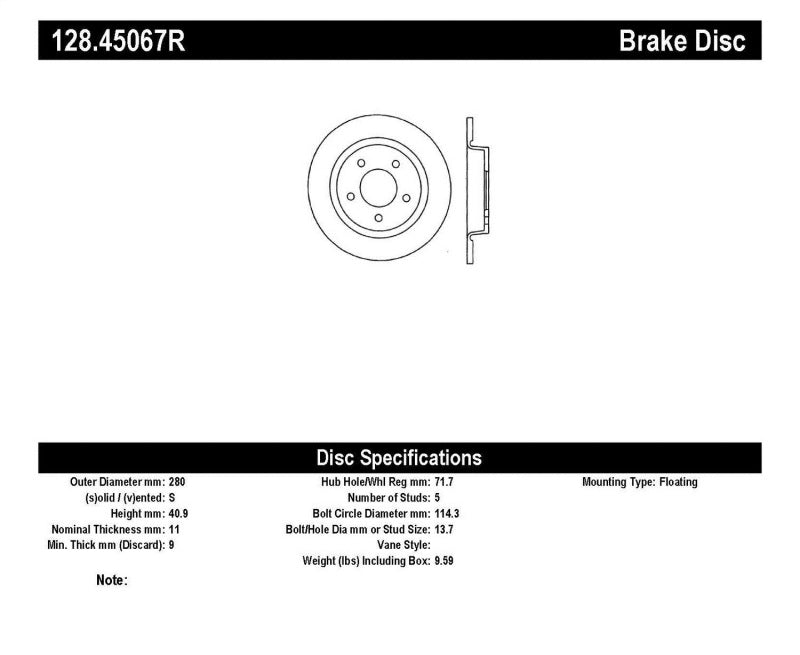 StopTech 04-10 Mazda3 Drilled Right Rear Rotor