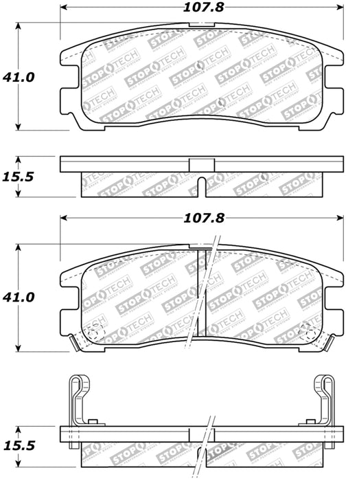 StopTech Street Touring 4/89-99 Mitsubishi Eclipse GST Rear Brake Pads