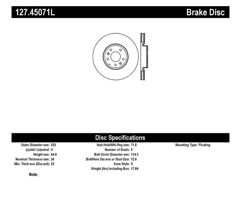 StopTech 04-09 Mazda RX-8 Slotted & Drilled Left Front Rotor