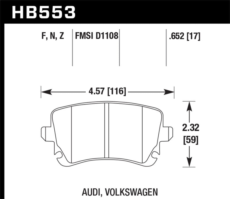 Hawk 06-07 Audi A6 Quattro / 03-04 RS6 / 04-08 S4 HPS Street Rear Brake Pads