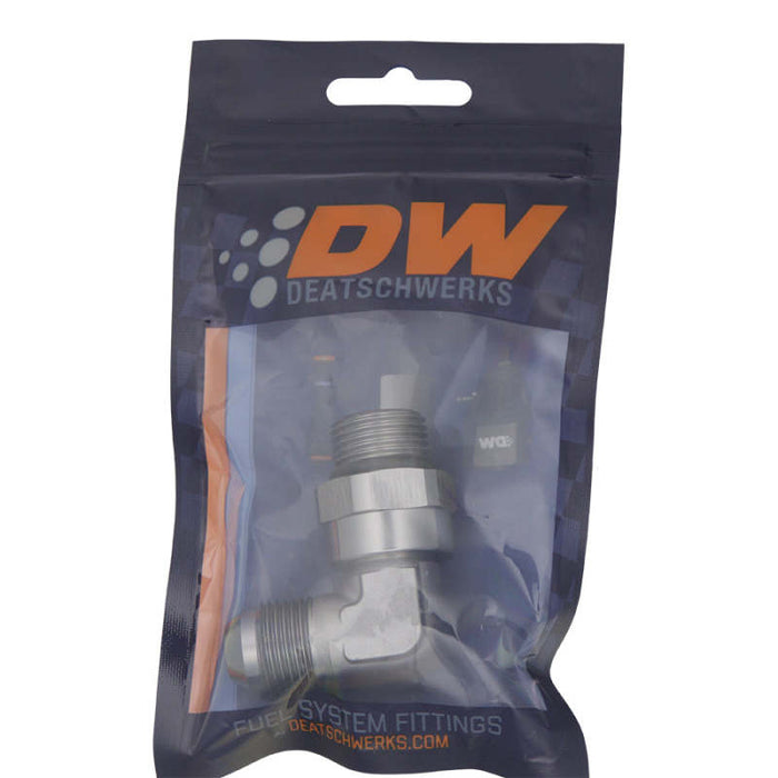 DeatschWerks 10AN ORB Male Swivel to 10AN Male Flare 90-Degree Fitting - Anodized Titanium