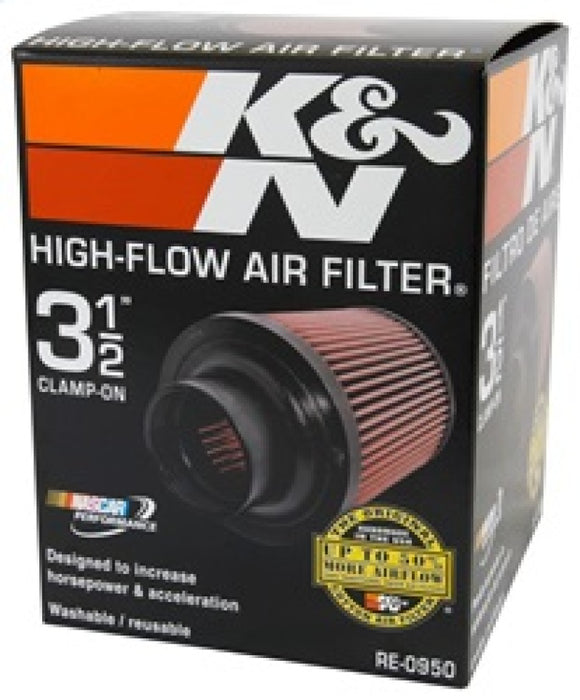 K&N Universal Rubber Filter 3 1/2inch ID FLG / 6inch Base / 4-5/8inch Top / 6inch Height