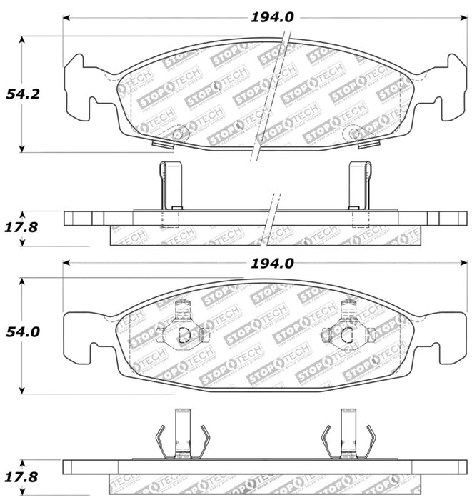 StopTech Sport Brake Pads w/Shims and Hardware - Front