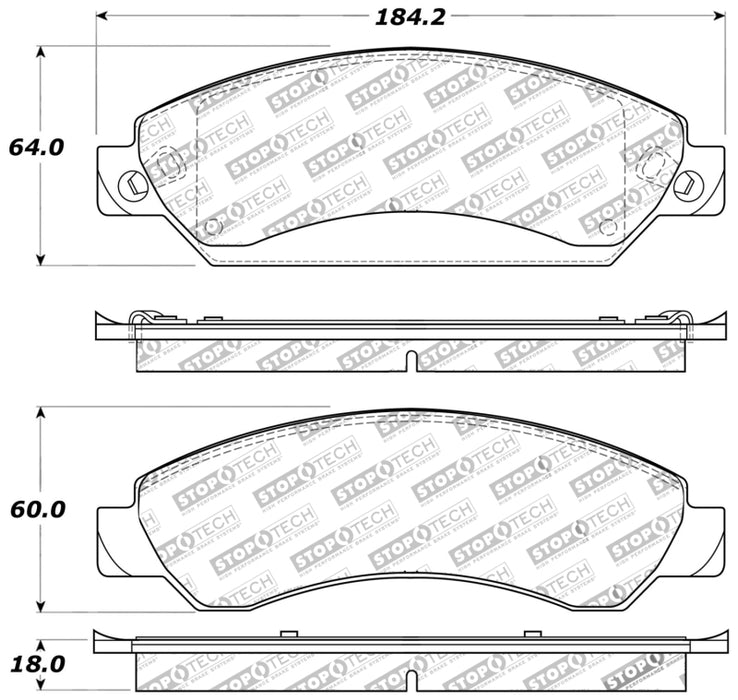 StopTech Sport Brake Pads w/Shims and Hardware - Rear