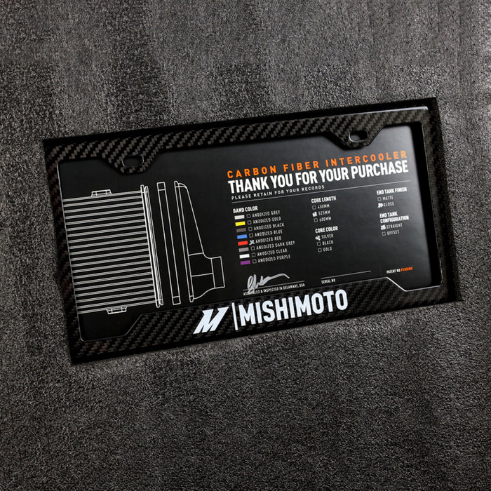 Mishimoto Universal Carbon Fiber Intercooler - Gloss Tanks - 525mm Silver Core - C-Flow - BK V-Band