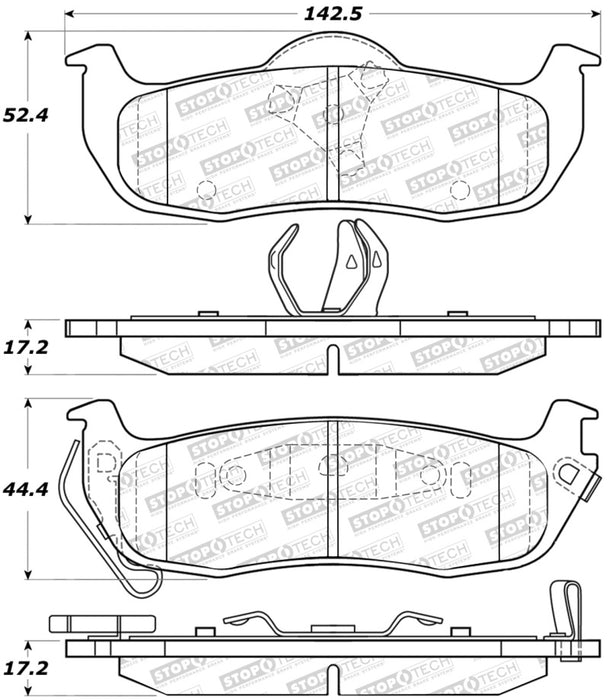 StopTech Sport Brake Pads w/Shims and Hardware - Front