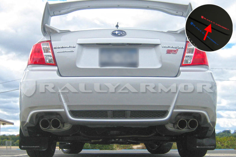 Rally Armor 11-14 Subaru WRX/STI (Sedan Only) Black UR Mud Flap w/Red Logo