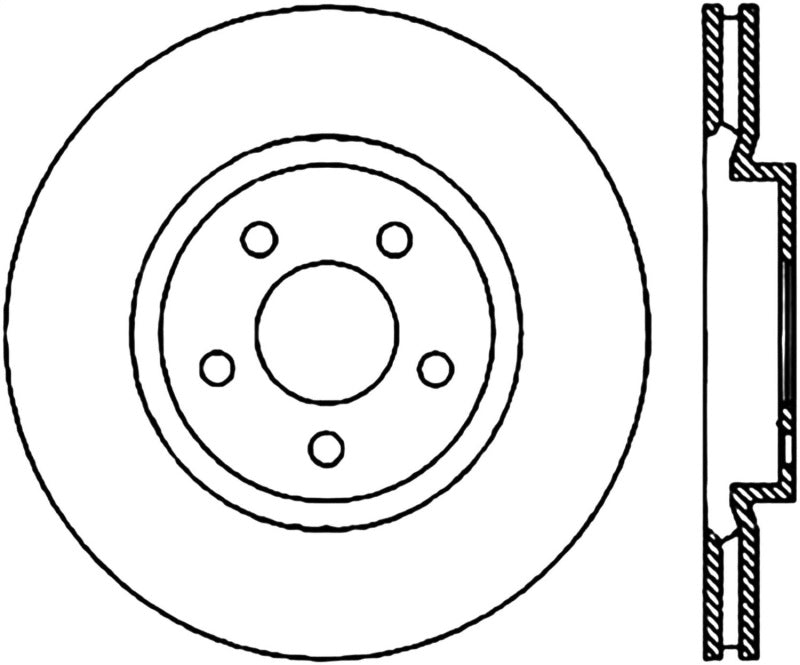 StopTech 05-17 Dodge Chrystler 300 SportStop Cryo Slotted & Drilled Front Left Rotor