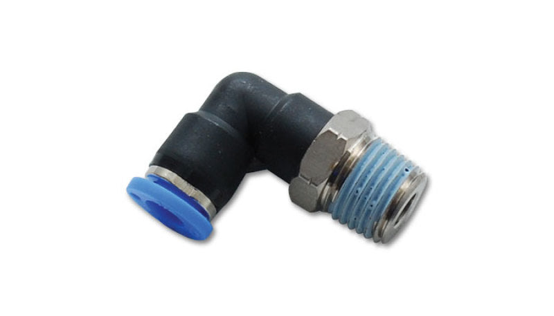 Vibrant Male Elbow Pneumatic Vacuum Fitting (1/2in NPT Thread) - for use with 1/4in (6mm) OD tubing