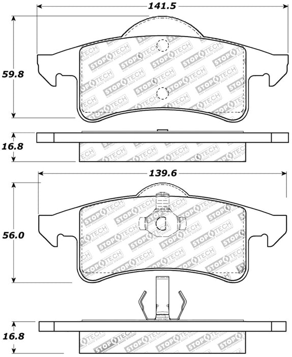 StopTech Sport Brake Pads w/Shims and Hardware