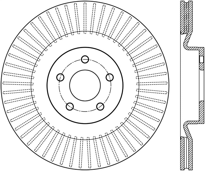 StopTech Sport Slotted 16-18 Ford Focus RS Front Right CRYO Rotor