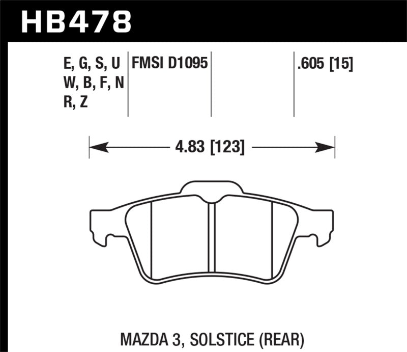 Hawk 13-14 Ford Focus ST / Mazda/ Volvo DTC-60 Race Rear Brake Pads