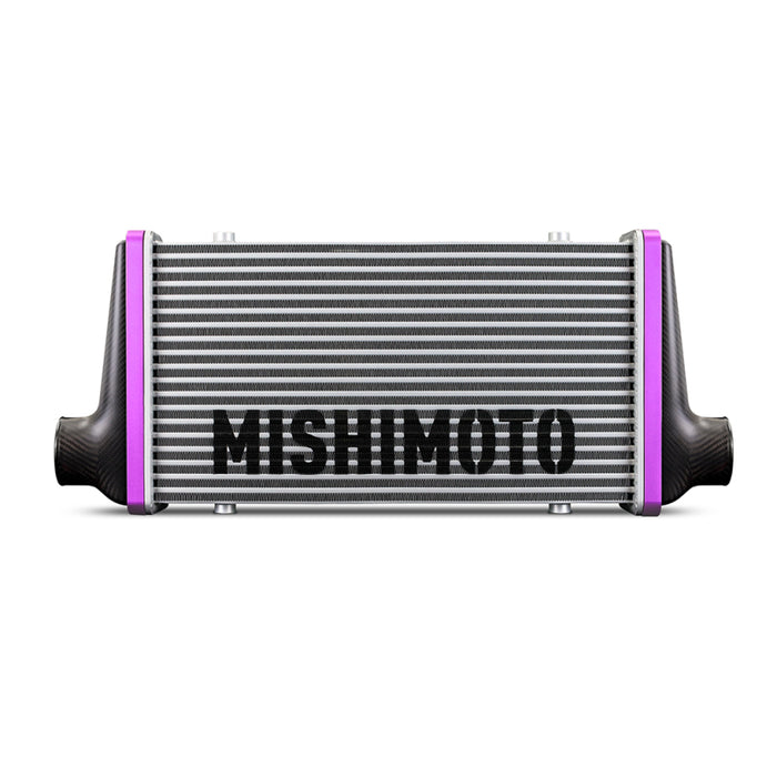 Mishimoto Universal Carbon Fiber Intercooler - Gloss Tanks - 525mm Black Core - S-Flow - G V-Band