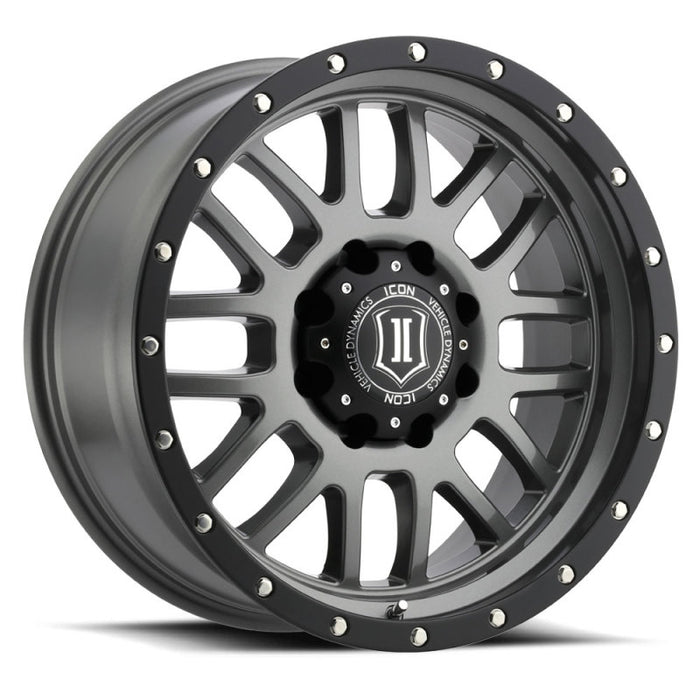 ICON Alpha 20x9 8x6.5 19mm Offset 5.75in BS 125.2mm Bore Gun Metal Wheel