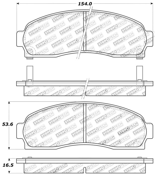 StopTech Sport Brake Pads w/Shims and Hardware - Rear