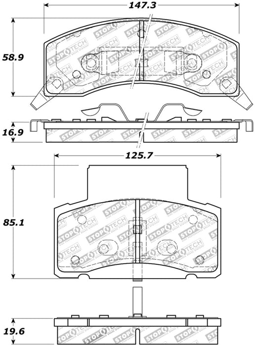 StopTech Sport Brake Pads w/Shims and Hardware